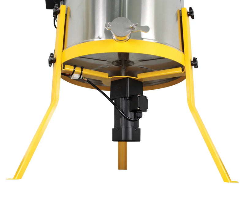 Electric honey extractor for medium and deep frames