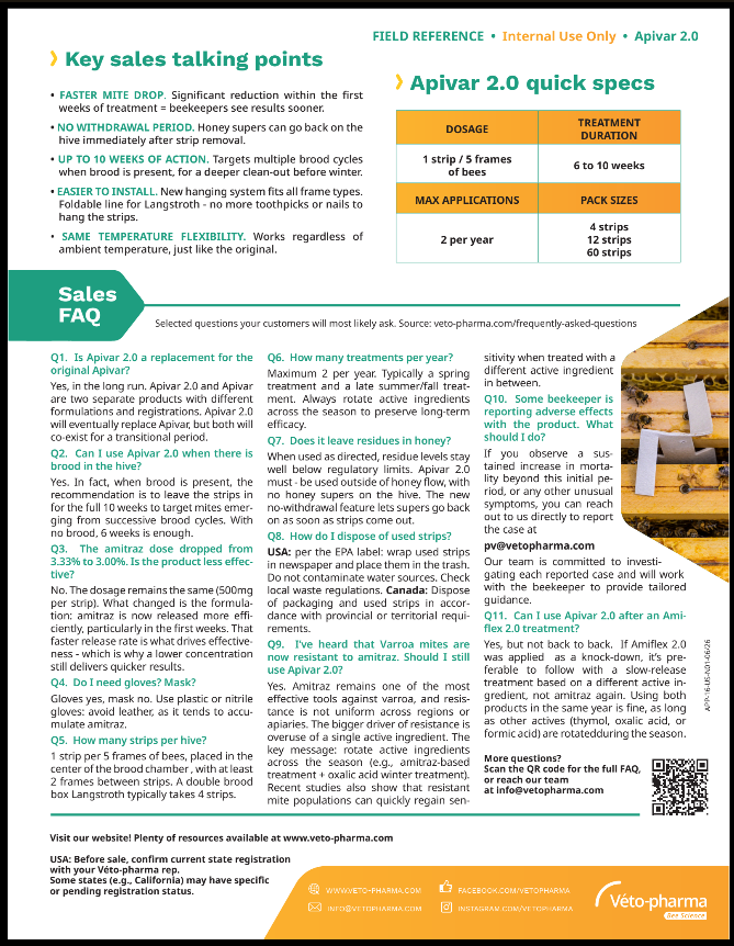 Apivar2.0 Varroa Mite Treatment Strips