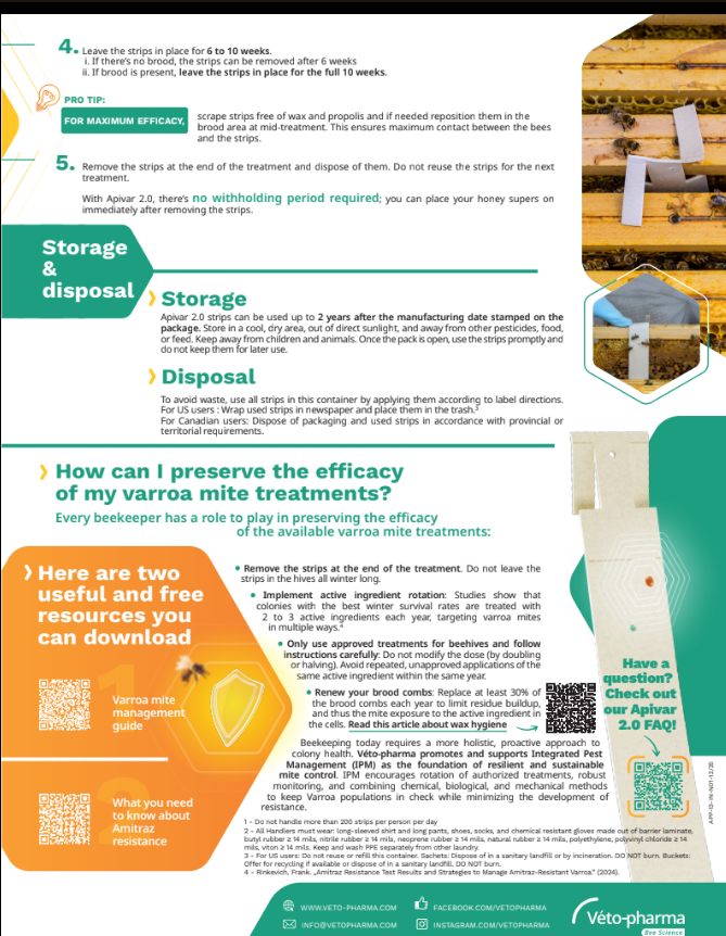 Apivar2.0 Varroa Mite Treatment Strips