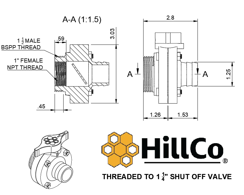 Shut-Off Valve Adapter - For Speed-Fill Machines